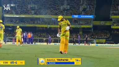 IPL 2025 M25: CSK vs KKR - Rahul Tripathi Wicket