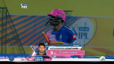 M12: CSK vs RR – Krishnappa Gowtham Wicket