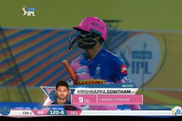 M12: CSK vs RR – Krishnappa Gowtham Wicket