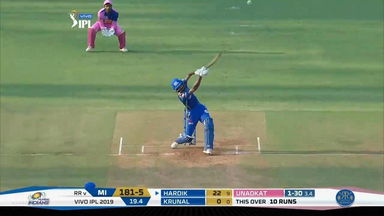 M27: MI vs RR – Hardik Pandya Six