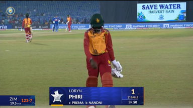 IND-W vs ZIM-W 2026, 3rd T20I: Loryn Phiri Wicket