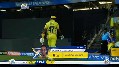 M15: MI vs CSK – Dwayne Bravo Wicket