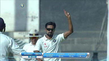 Irani Cup , 2017 :  Rest of India vs Gujarat –Shahbaz Nadeem's 4/53