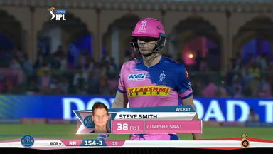 M14: RR vs RCB – Steve Smith Wicket