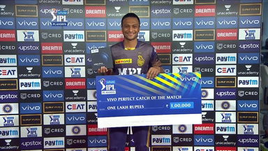 Q2: KKR vs DC  – VIVO perfect catch of the match – Shakib Al Hasan