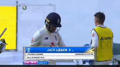 IND vs ENG 2021, 3rd Test, Day 1: Jack Leach Wicket