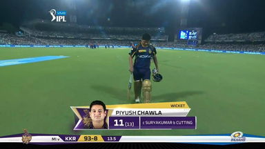 M41: KKR vs MI – Piyush Chawla Wicket