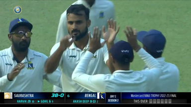 Ranji Trophy  2022/23, Final Bengal vs Saurashtra: Fall of Wickets