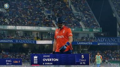 IND vs ENG 2025, 2nd T20I: Jamie Overton Wicket
