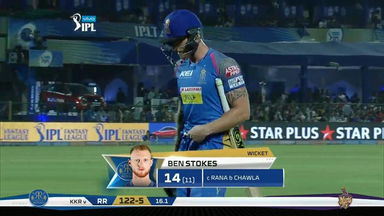 M15: RR vs KKR – Ben Stokes Wicket
