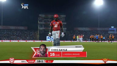M22: KXIP vs SRH – Chris Gayle Wicket