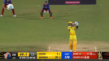 M01: CSK vs RCB – Ajinkya Rahane Six