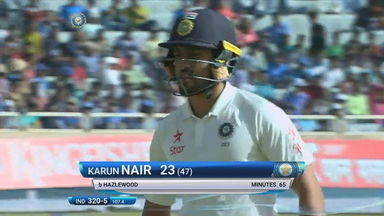 IND vs AUS 2017 - 3rd Test day 3 : Karun Nair Wicket