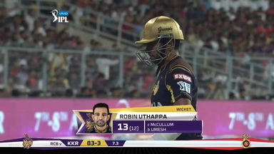 M03: KKR vs RCB – Robin Uthappa Wicket