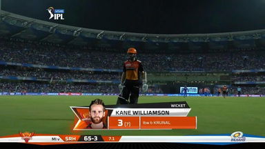M51: MI vs SRH – Kane Williamson Wicket