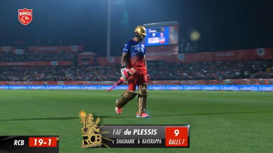 M58: PBKS vs RCB  – Faf Du Plessis Wicket