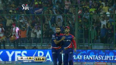 M21: DD vs MI – Hardik Pandya Wicket