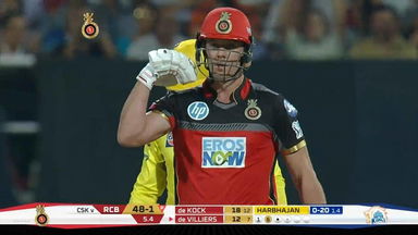 AB delivers Bhajji into the stands