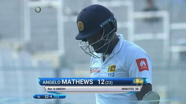 IND vs SL 2017, 1st Test Day 5: Angelo Mathews Wicket