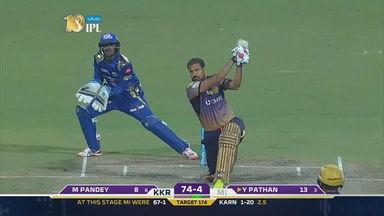 M54: KKR vs MI – Yusuf Pathan Six