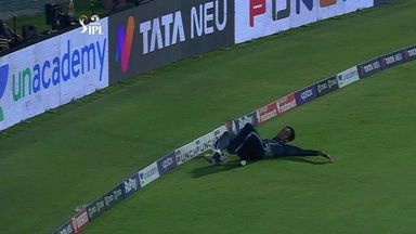 Sai Kishore's athletic 'kick' to save a boundary