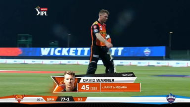 M11: DC vs SRH – David Warner Wicket