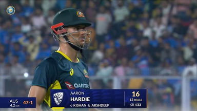 IND vs AUS 2023-24, 3RD T20I: Aaron Hardie Wicket