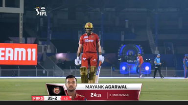 M32: DC vs PBKS – Mayank Agarwal Wicket