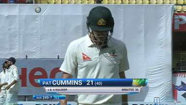 IND vs AUS 2017 - 4th Test day 1 : Pat Cummins Wicket