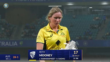 IND-W vs AUS-W 2023-24, 1st T20I: Beth Mooney Wicket