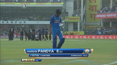 IND vs NZ 2017, 3rd ODI: Hardik Pandya Wicket