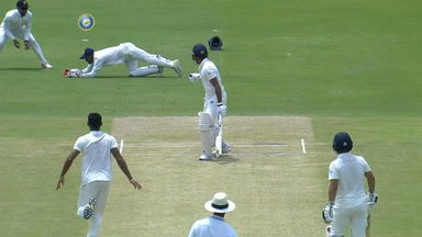 S Sharath's stunning diving catch to dismiss Dhruv Jurel