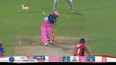 M09: RR vs KXIP – Rahul Tewatia Six
