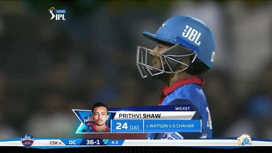 M05: DC vs CSK – Prithvi Shaw Wicket