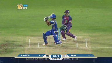 M2: RPS vs MI – Nitish Rana Six