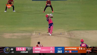 M50: SRH vs RR – Riyan Parag Six