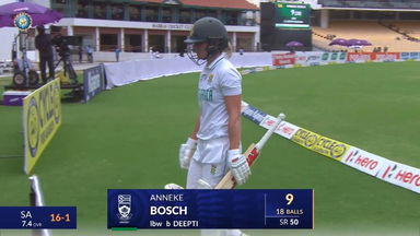 IND-W vs SA-W 2024, 1st Test: Anneke Bosch Wicket