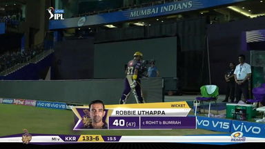 M56: MI vs KKR – Robin Uthappa Wicket
