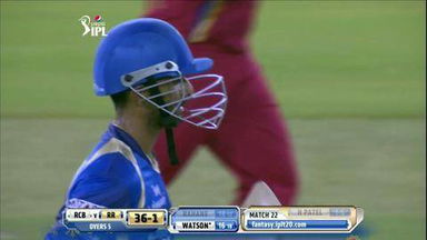 M22: RR vs RCB – Ajinkya Rahane Wicket