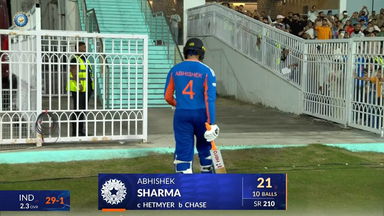 IND vs WI 2026, 1st T20I: Abhishek Sharma Wicket