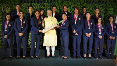 Prime Minister Narendra Modi hosts Team India (Women)