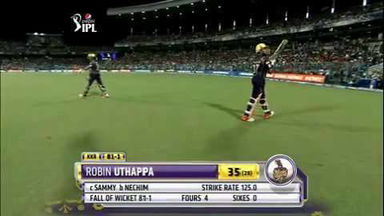 M5: KKR vs RCB – Robin Uthappa Wicket