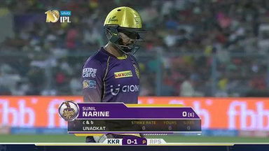 M41: KKR vs RPS  –  Sunil Narine Wicket