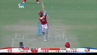M02: KXIP vs DD: Mayank Agarwal Six
