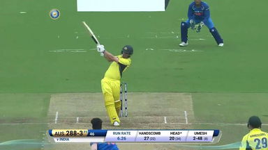 IND vs AUS 2017, 4th ODI: Travis Head Six