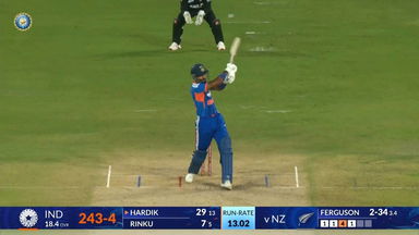 IND vs NZ 2026, 5th T20I: Hardik Pandya Six