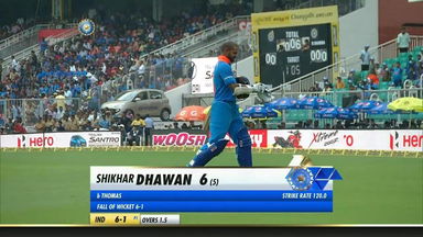 IND vs WI 2018, 5th ODI: Shikhar Dhawan Wicket