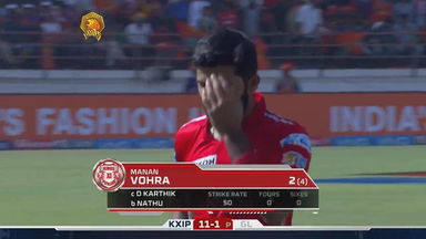 M26: GL vs KXIP –  Manan Vohra Wicket