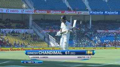 IND vs SL 2017, 2nd Test Day 4: Dinesh Chandimal Wicket
