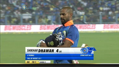 IND vs WI 2018, 1st ODI: Shikhar Dhawan Wicket